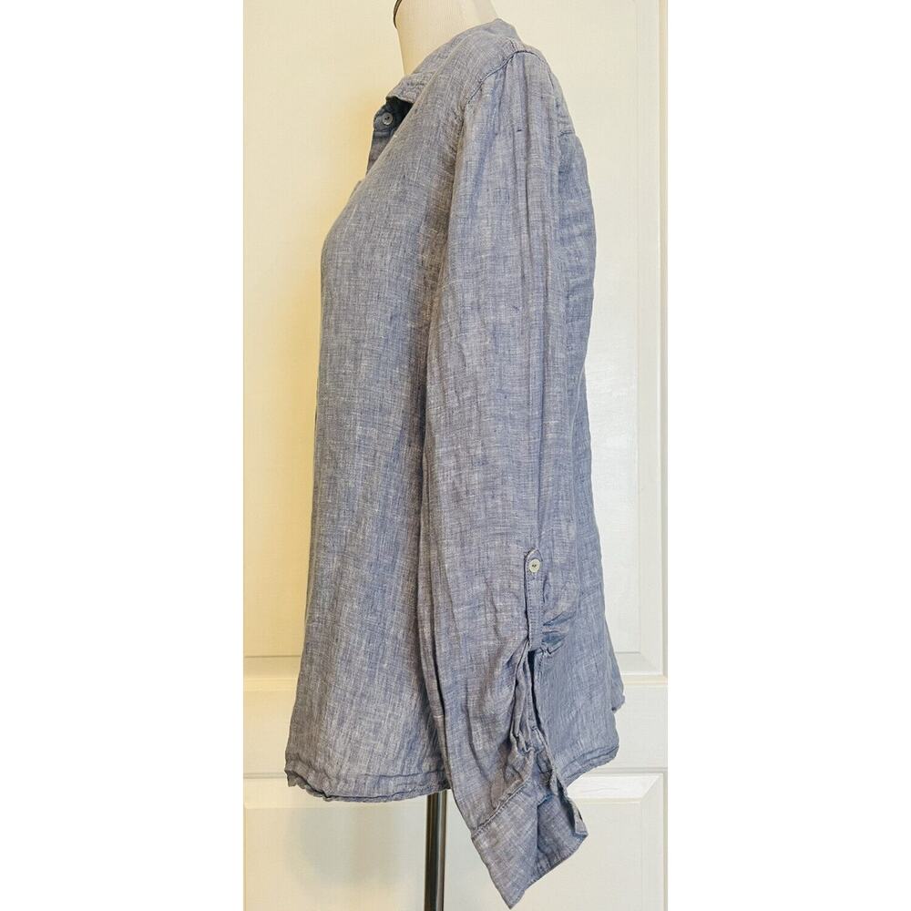 Sigrid Olsen Chambray Button Down Up Blouse Blue … - image 5